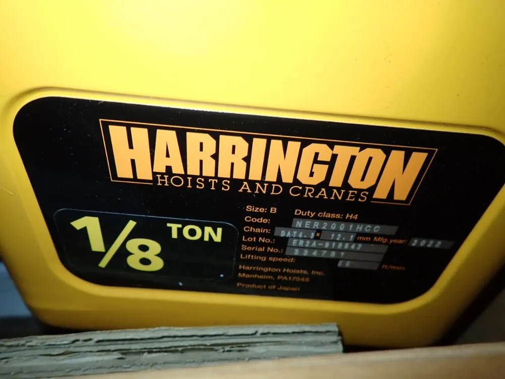 Harrington 1/8 Ton Chain Hoist - Er2a-910842
