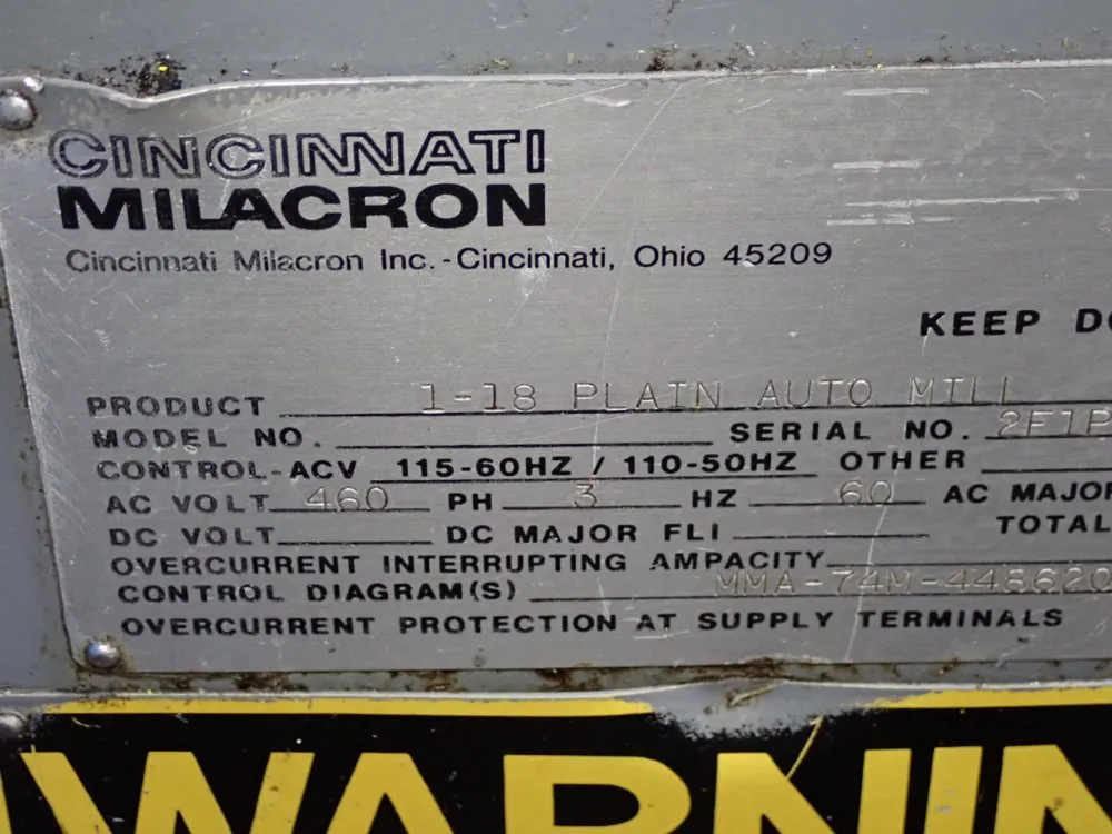 Cincinnati 10" X 35 1/2" Horizontal Mill