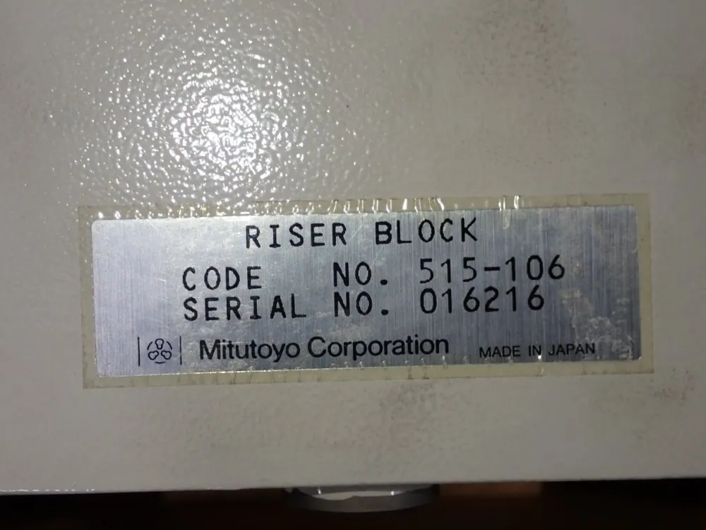 Mitutoyo Corporation Riser Block - 515-106