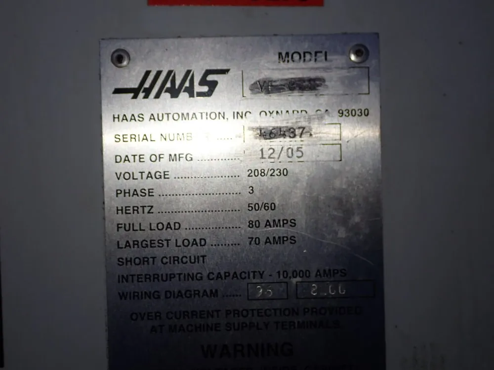 Haas 18" X 48" Cnc Vmc - Vf-3ss