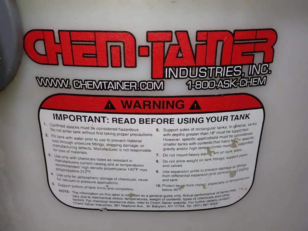 Chem-tainer 150 Gallon Poly Tank