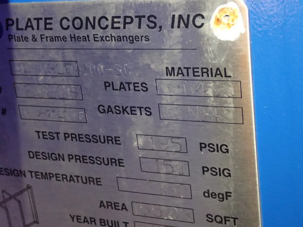 Plate Concepts Heat Exchanger - Mfk032pa100-80