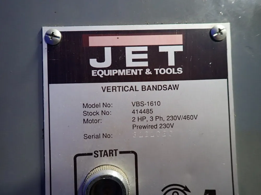 Jet 16" Vertical Band Saw - Vbs-1610