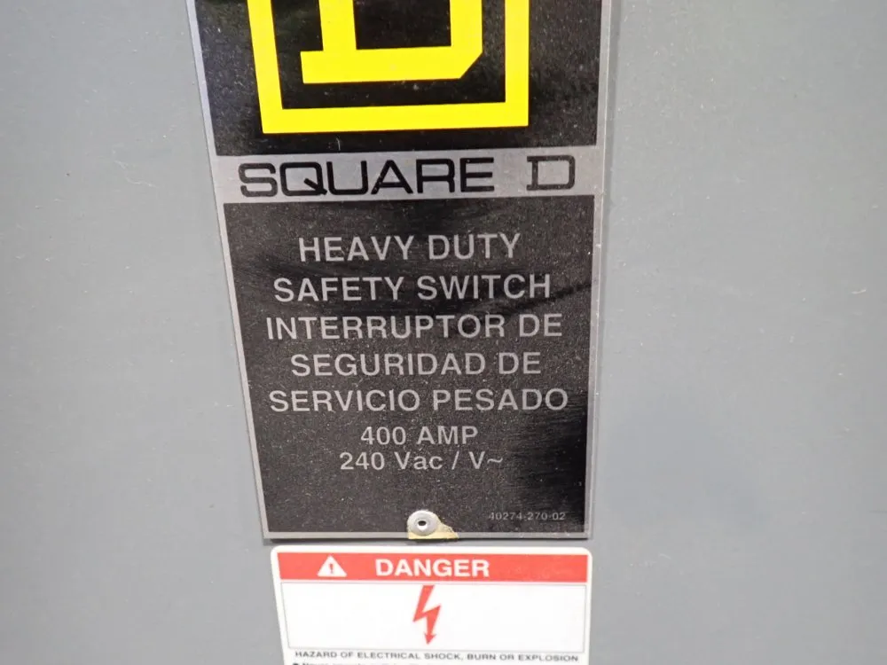 Square D 400 A Fusible Disconnect - H325