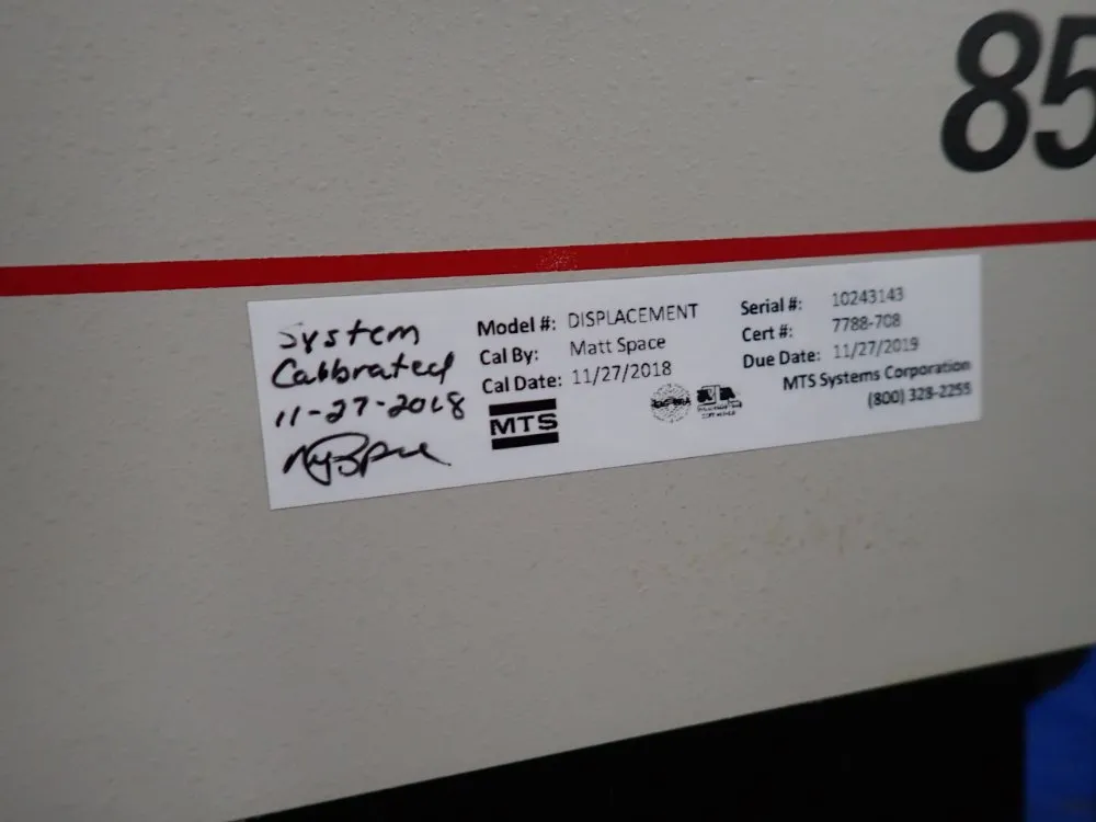 Mts Fatique Test System - 359xx A/t / 505.07