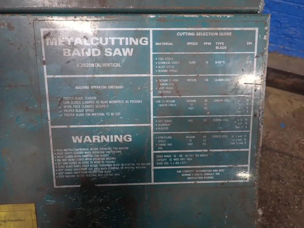 Carolina 15" X 12" Horizontal Band Saw