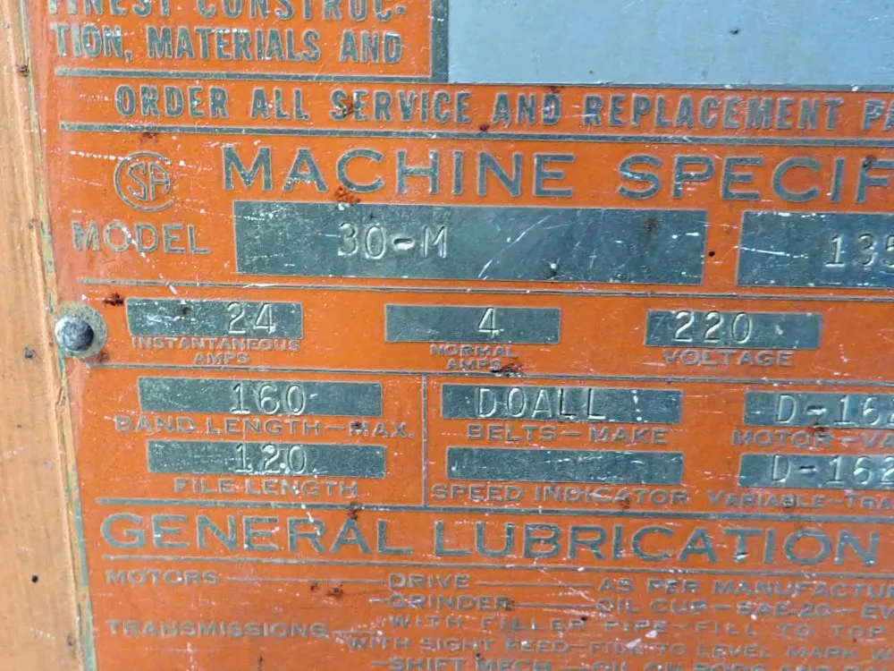 Doall 31 1/2" Vertical Band Saw - 30-m