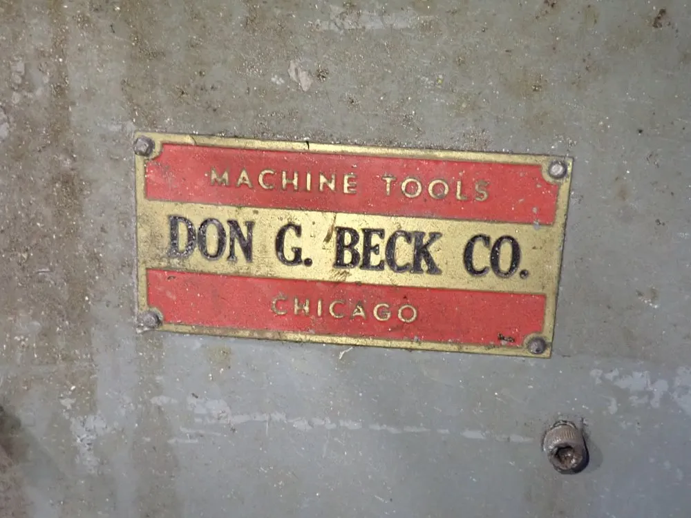 Don G. Beck Co 42" X 9" Vertical Mill