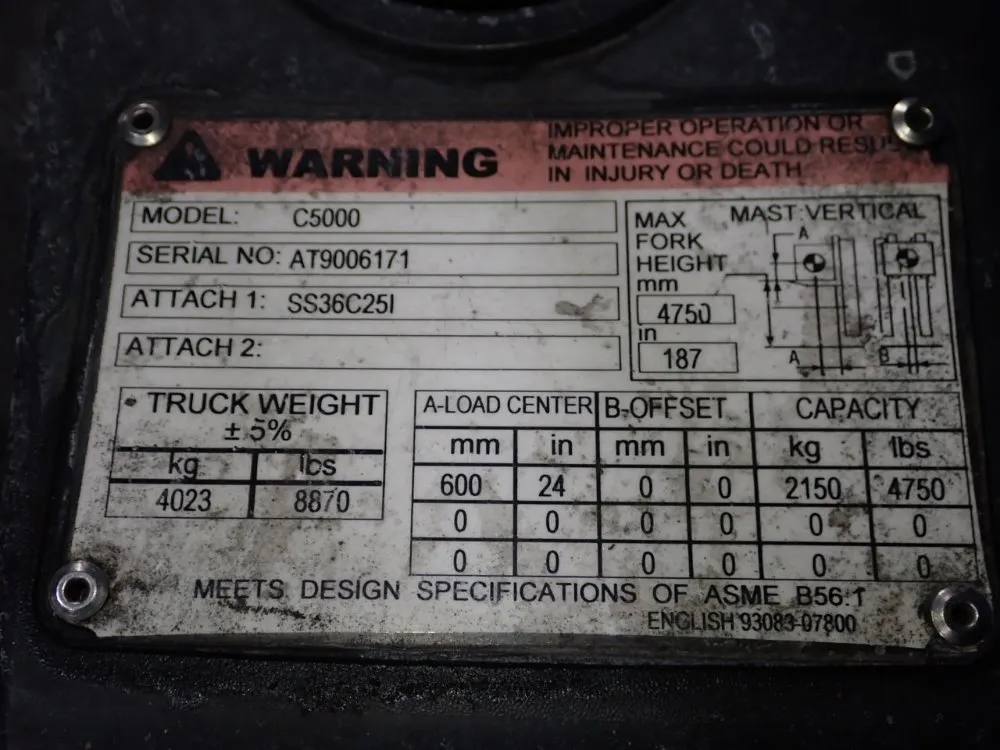 Caterpillar 4750 Lbs Propane Forklift - C5000