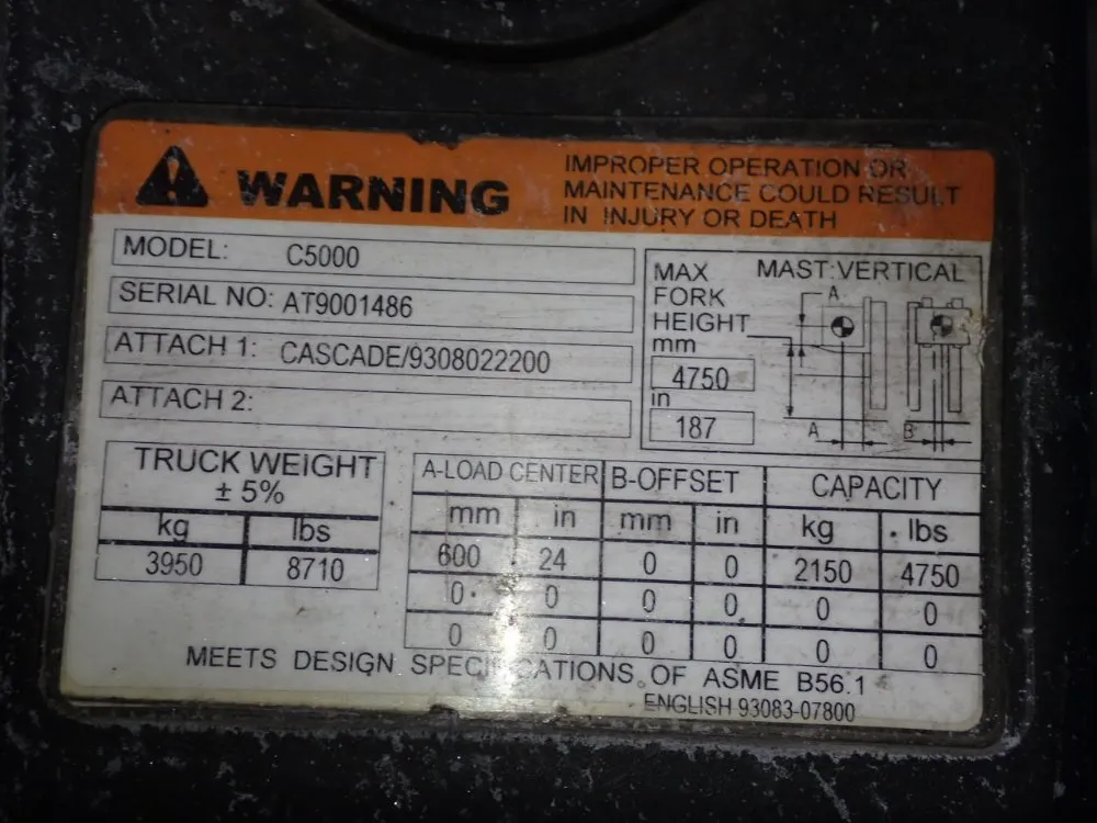 Caterpillar 4750 Lbs Propane Forklift - C5000