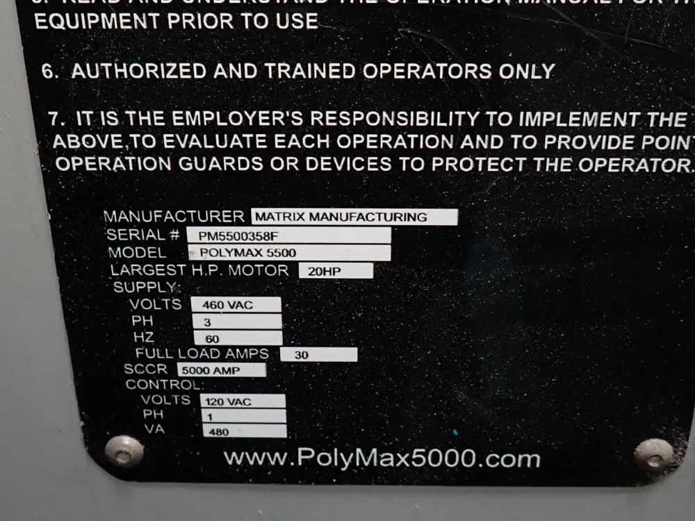 Matrix Manufacturing Densifier - Polymax 5500