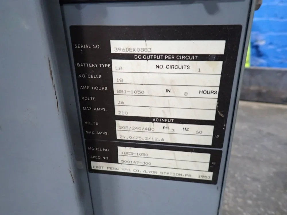 Deka 36 V / 881-1050 Ah Battery Charger - 18c3-1050