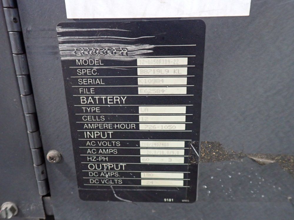 Kw Battery Co. 24 V / 726-1050 Ah Battery Charger - 12-1050f3b9-22