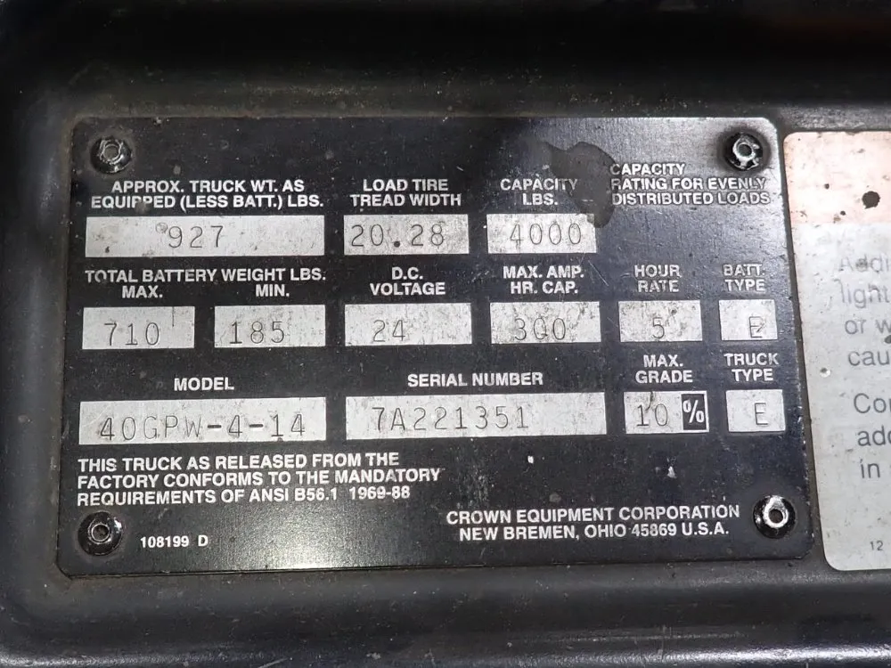 Crown Equipment Corporation 4000 Lbs Electric Pallet Jack - 40gpw-4-14