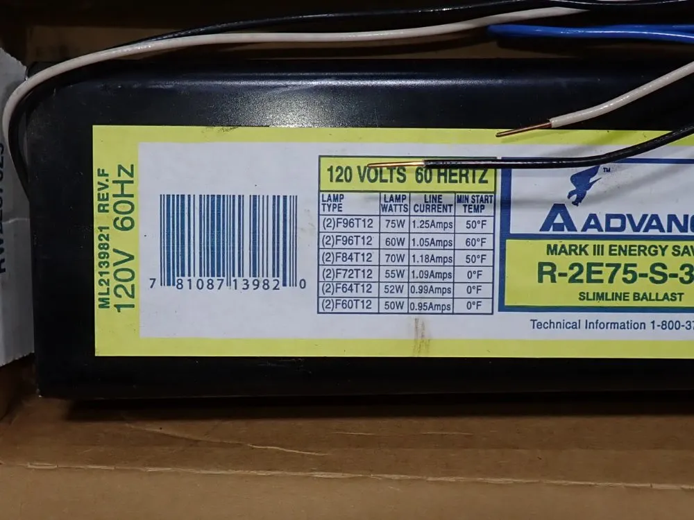 Advance Slimline Ballast - R-2r75-s-3-tp