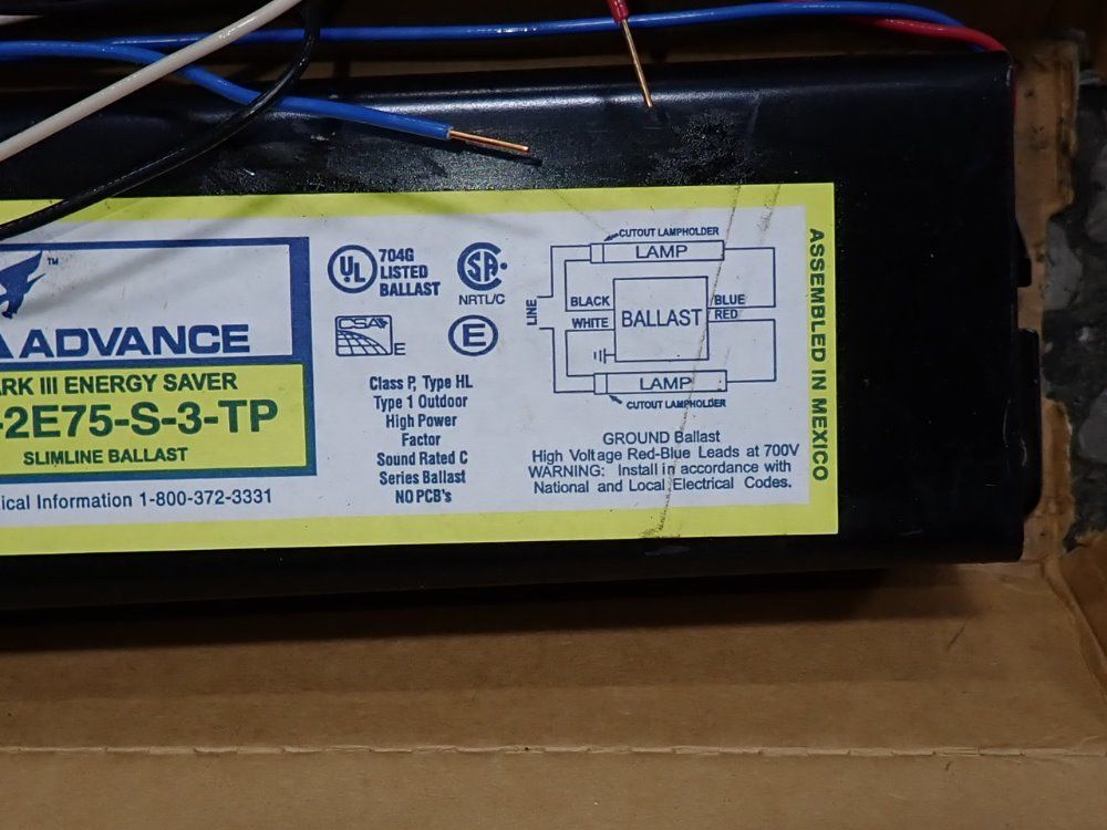 Advance Slimline Ballast - R-2r75-s-3-tp