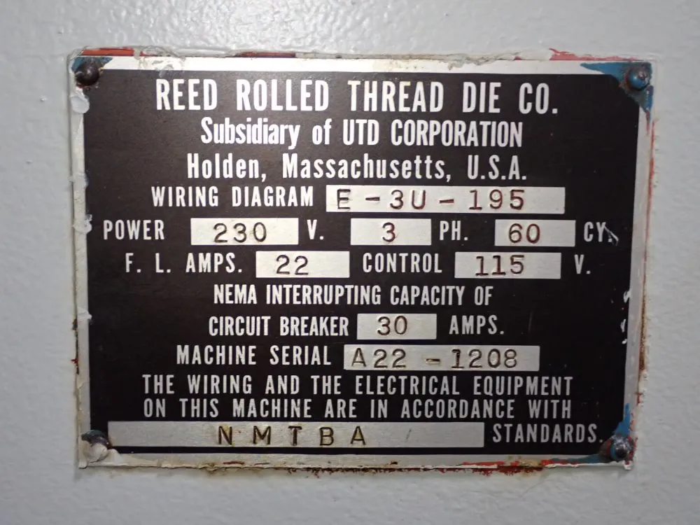 Reed Rtd Thread Roller - No. A22