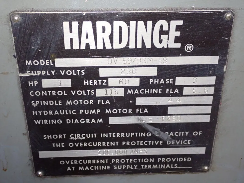 Hardinge Turret Lathe - Dv-59/dsm-59