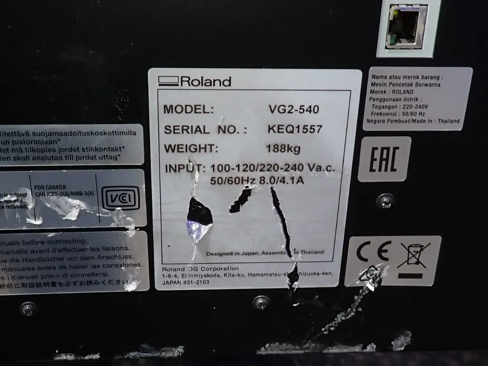 Roland 57 1/2" Printer / Cutter - Vg2-540