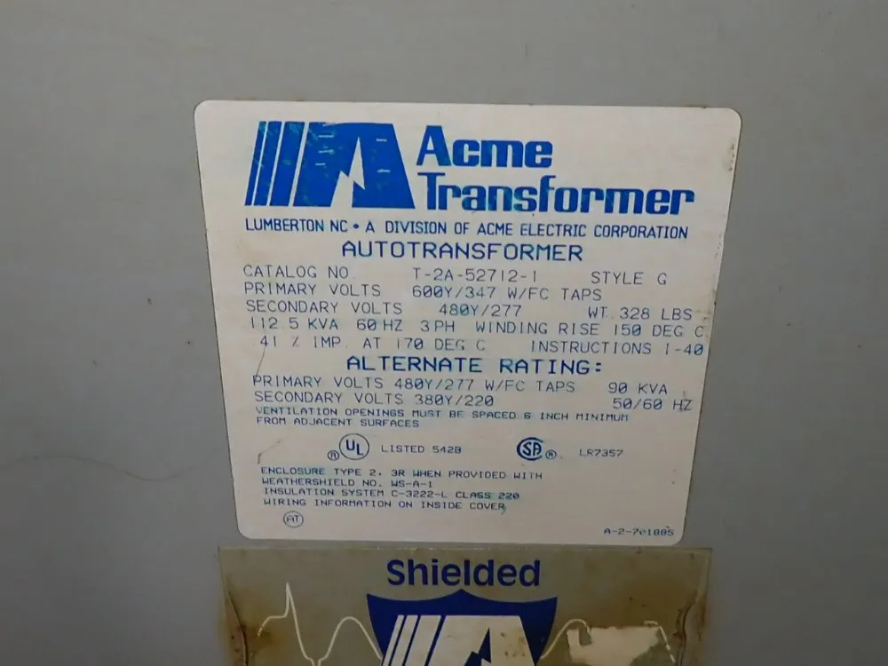 Acme 112.5 Kva Transformer - T-2a-52712-1