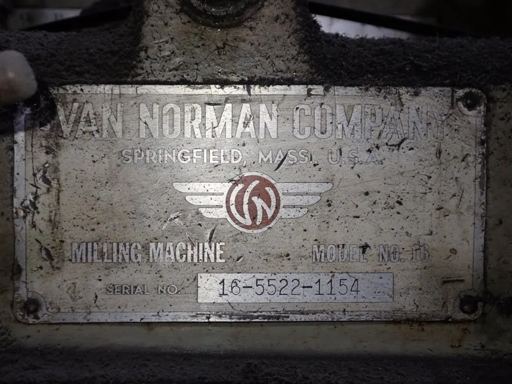 Van Norman 10" X 40 1/2" Horizontal Mill - No.16
