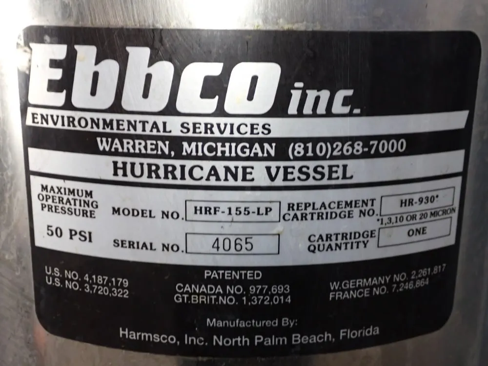 Ebbco Filteration Unit - Hrf-155-lp