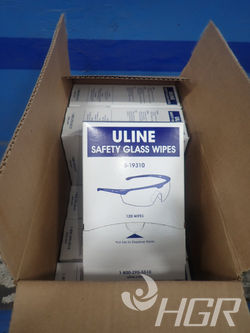 ULINE Safety Glass Wipes - Box of 120 - S-19310