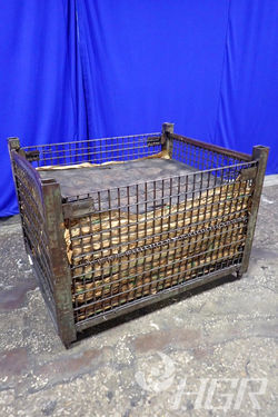 Stackable Metal Bin W/wood