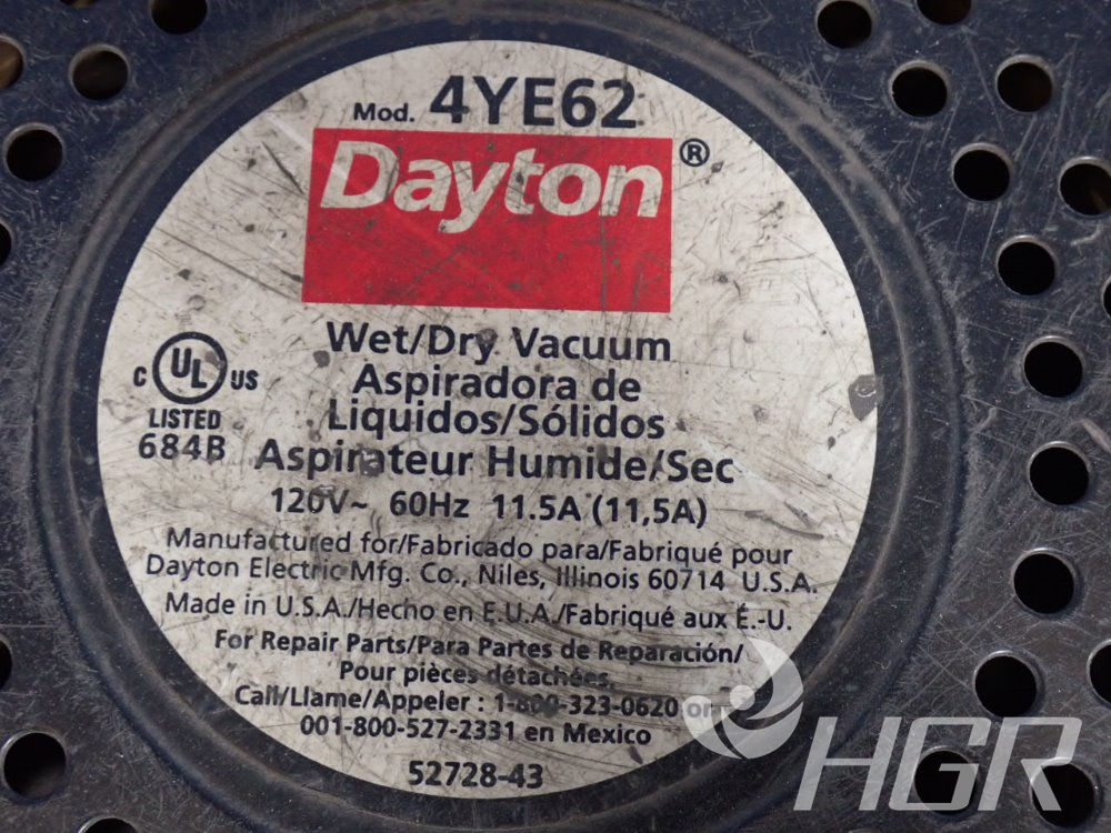 Dayton 6H003B Indoor / Outdoor Dry Vacuum - Roller Auctions