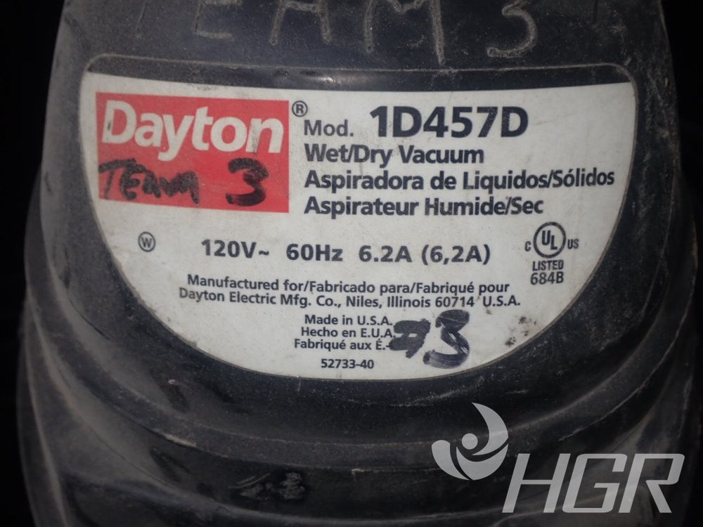 Dayton 6H003B Indoor / Outdoor Dry Vacuum - Roller Auctions