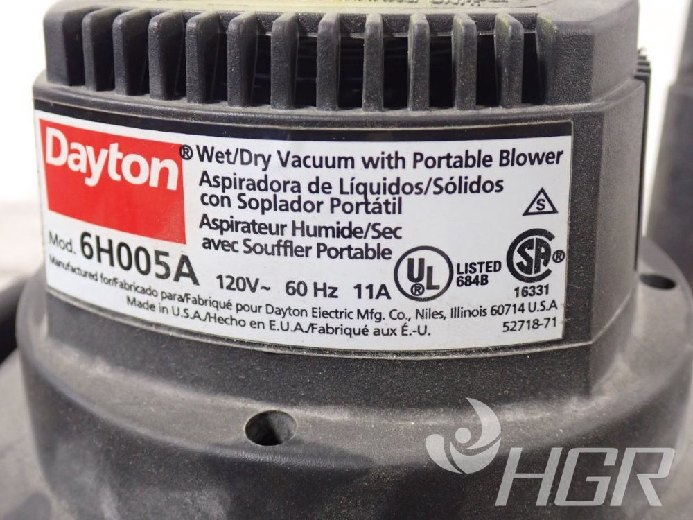 Dayton 6H003B Indoor / Outdoor Dry Vacuum - Roller Auctions