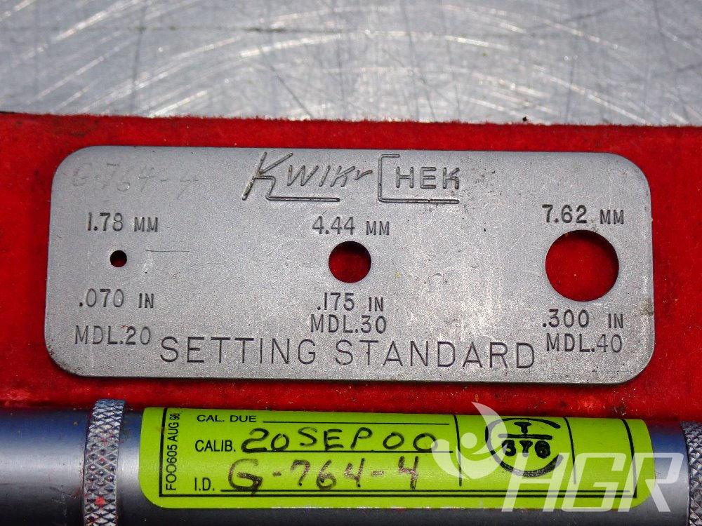 Used Kwikchek Pivot Hole Gage HGR Industrial Surplus