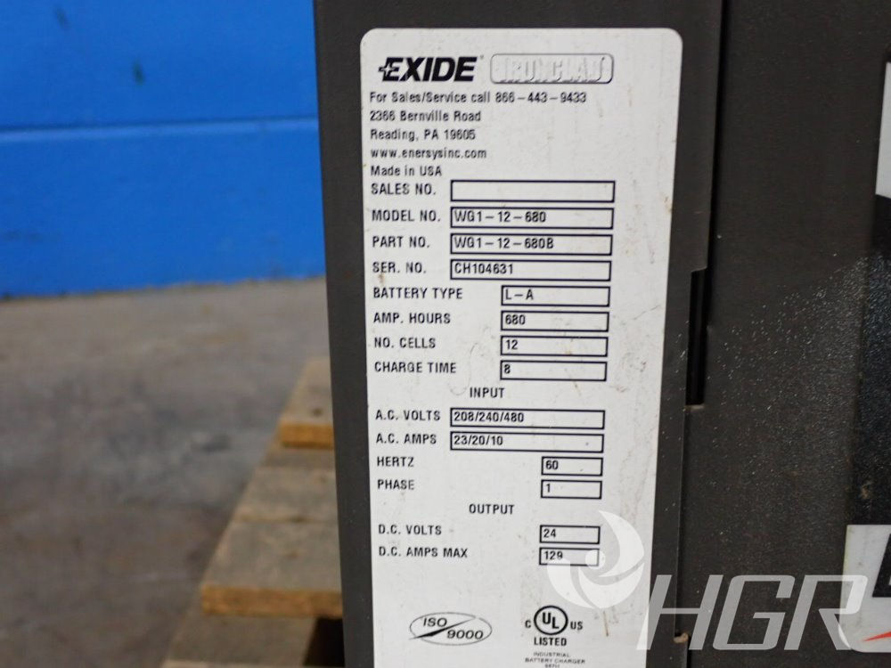 Used Exide Gold Battery Charger | HGR Industrial Surplus