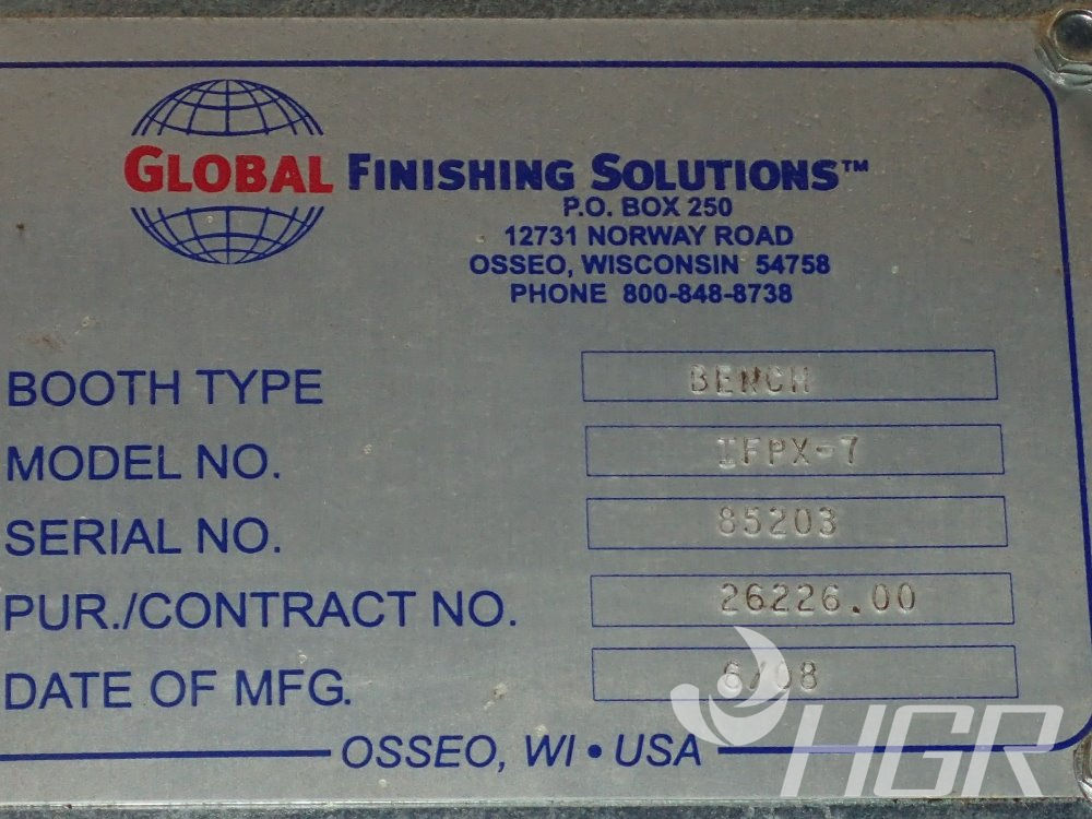 Global Finishing Solutions Bench Booth