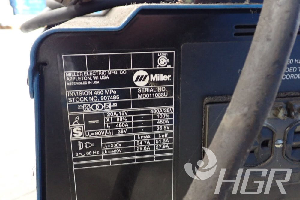 Used Miller Miller Invision 450 Mpa Welder HGR Industrial Surplus
