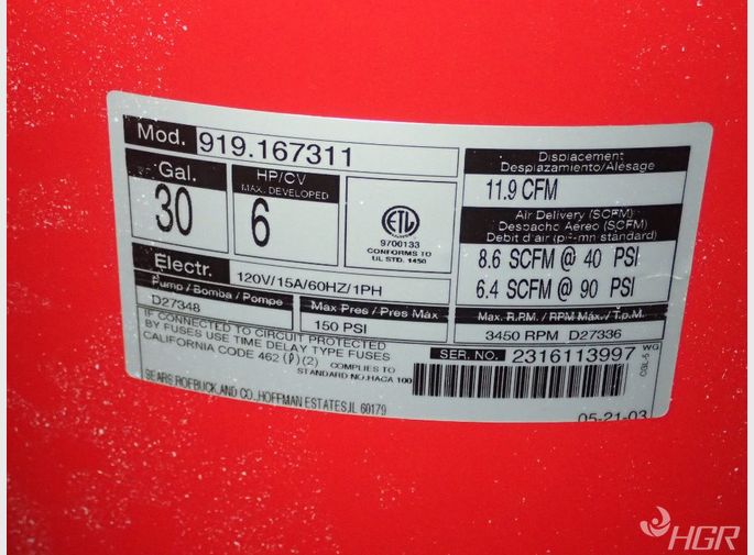 Sears  Craftsman Air Compressor
