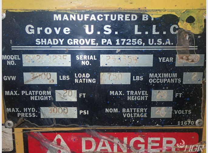 Grove Grove Sm2632bf Scissor Lift