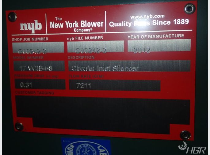 New York Blower New York Blower 17 Vcib58 Circular Inlet Silencer