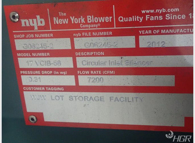 New York Blower New York Blower 17 Vcib58 Circular Inlet Silencer