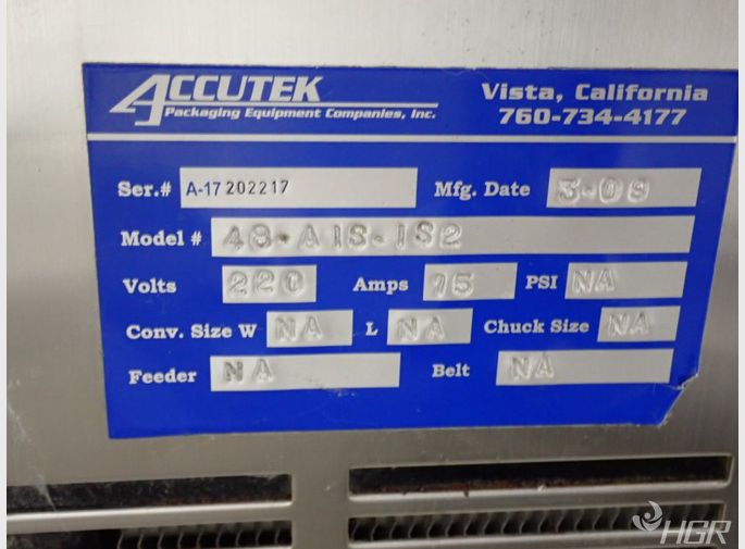 Accutek Accutek Rg2000a48a1s1s2 Automatic Induction Sealer