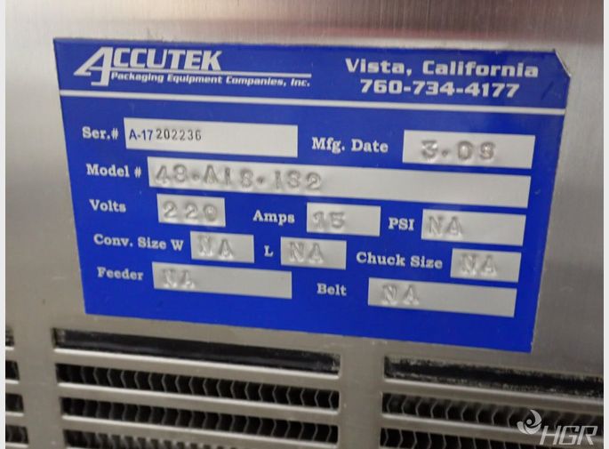 Accutek Accutek Rg2000a48a1s1s2 Automatic Induction Sealer