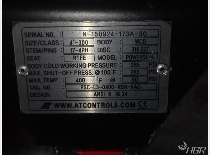 At Controls Butterfly Valve