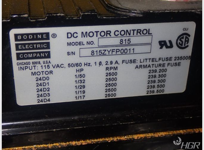 Bodine Electric Dc Motor Control