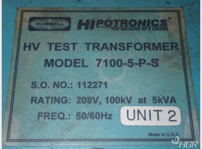 Hubbellhipotronics Hivoltage Test Transformer