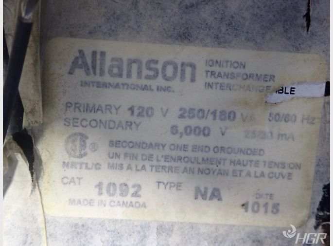 Used Allanson Ignition Transformer HGR Industrial Surplus