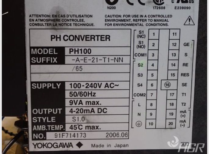  Yokogawa Ph100ae21t1nn65 Temperature Controller Sn 91f714173