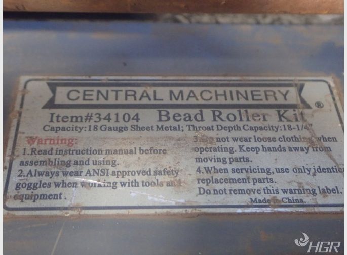 Central Machinery Bead Roller