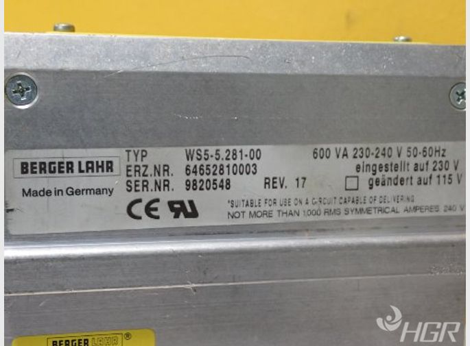  Berger Lahr Ws5528100 Power Drive