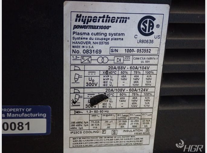 Hypertherm Plasma System