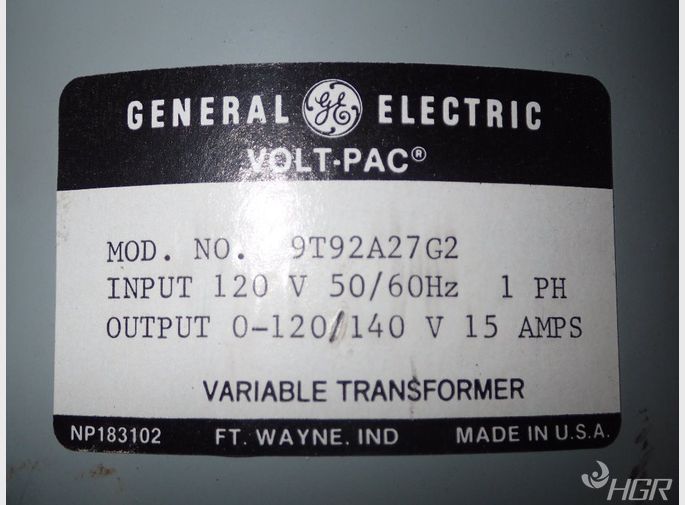 General Electric Variable Transformer